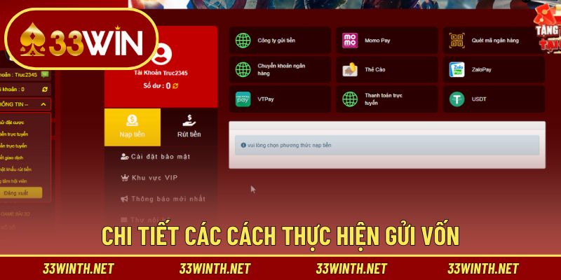 Hướng dẫn thao tác gia tăng số dư